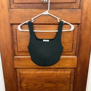 Aritzia Bustier Knit Tank Top Scarab Green NWT's Women's Crop $68